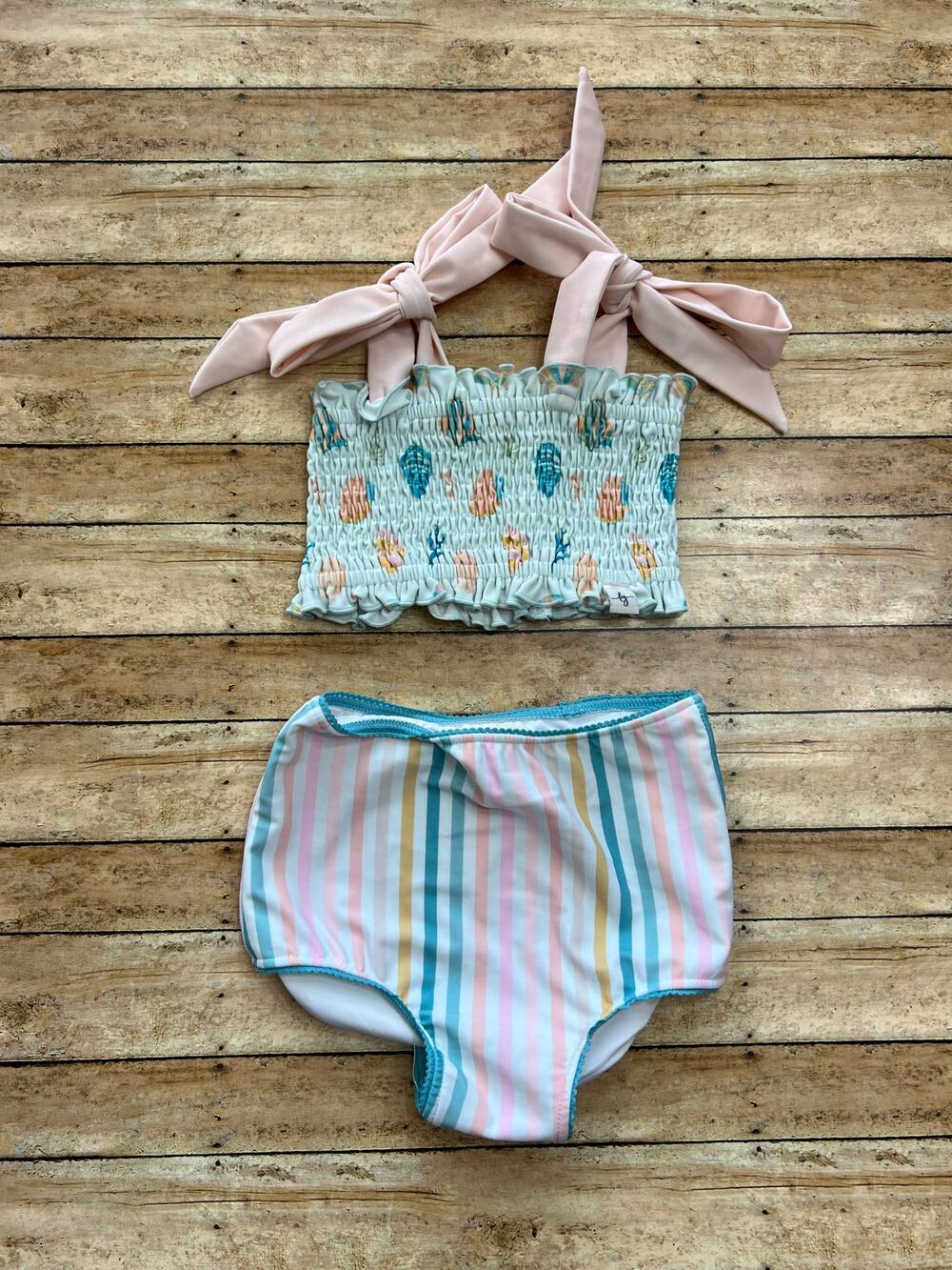 Love and Grow Summer Shells Smocked High Waist Bikini 3T - Picture 1 of 3